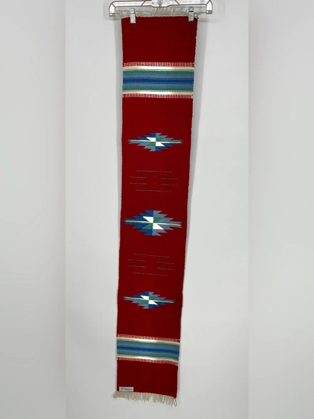 Vintage Ortega's Chimayo Handwoven Wool Southwest Table Runner 58”